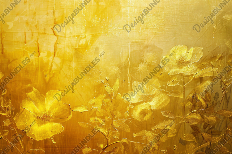 Yellow Flowers Painting Background Wallpaper