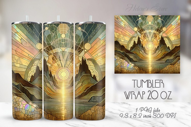 Pastel light Mountains straight skinny tumbler 20oz wrap png