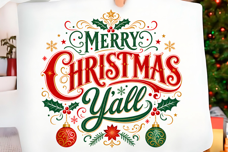 Merry Christmas Y’all Vintage PNG Christmas T-shirt Png