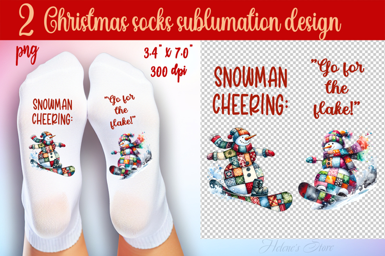 Patchwork Merry Christmas Socks | Sublimation Designs Socks