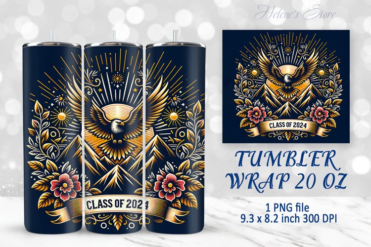 Class of 2024 Sublimation | Graduation tumbler wrap designs example image 1