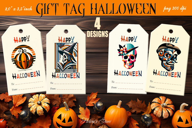 Halloween gift tags printable designs | Stylish chic witch