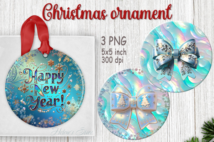 Coquette bows round bright ornament sublimation designs PNG