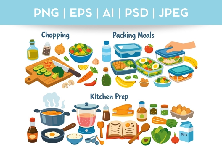 Home Cooking Bundle Doodle|Vector & PNG Food