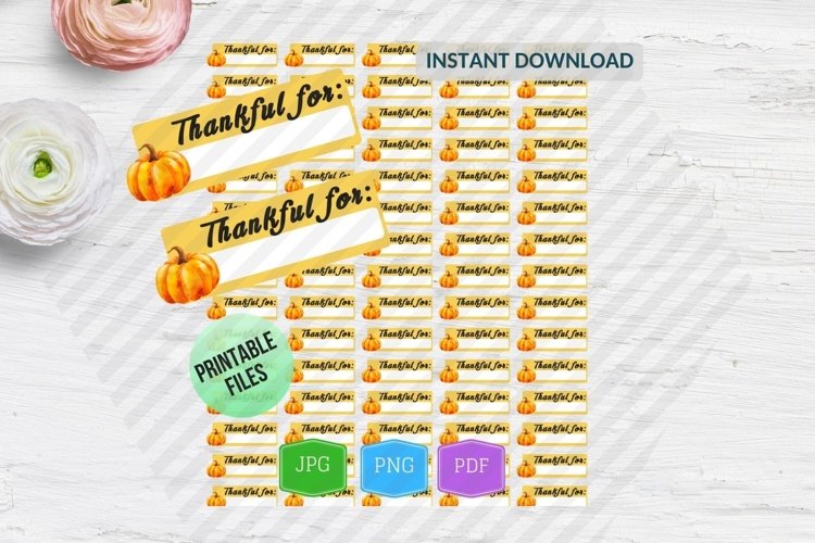 Thankful for planner stickers printable Thanksgiving example image 1