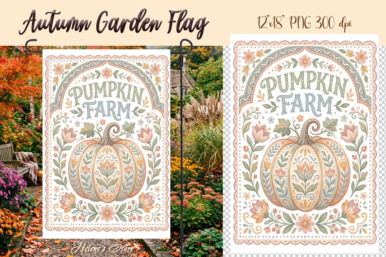 Pumpkin farm Garden Flag Sublimation| Autummn garden design