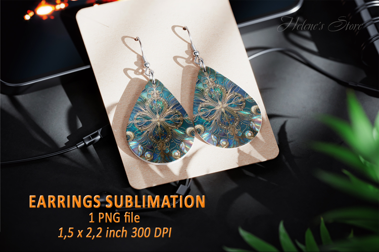 Gold Aquamarine Ocean earrings design| Teardrop earring png