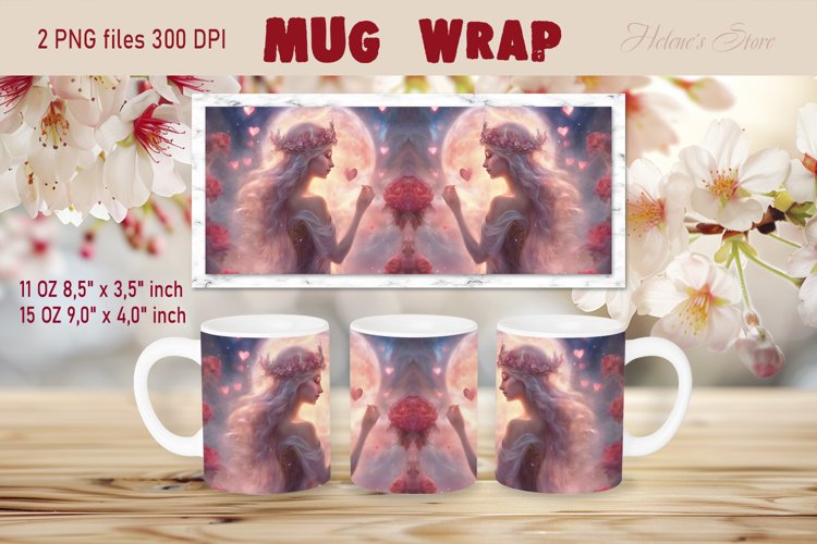 Fairy mug wrap sublimation | Magic fairy mug design wrap