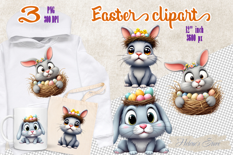 Funny Easter Bunny Sublimation designs | Farmhouse clipart