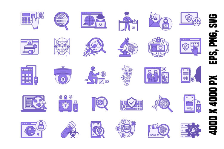 Purple Digital Forensics Icons example image 1