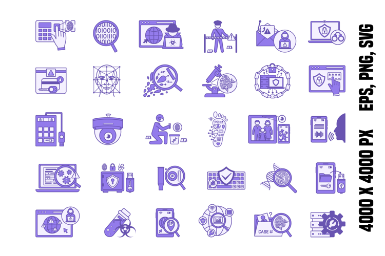 Purple Digital Forensics Icons