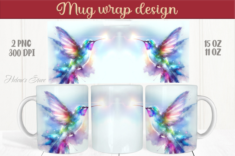 Cute Hummingbird mug wraps sublimation designs |Humming bird