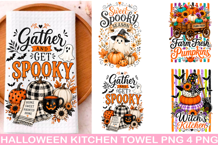Halloween Kitchen Towel PNG, Funny Halloween PNG,