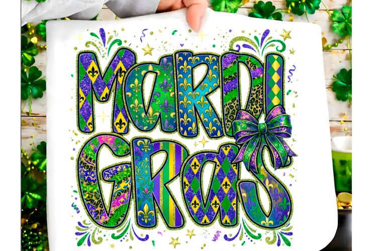 Preppy Brushstroke Mardi Gras Png