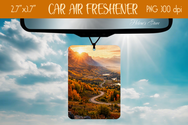 Autumn Mountains Air Freshener Car sublimation design png