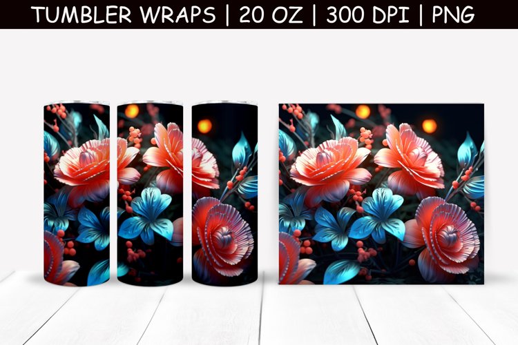 Magic Flower Sublimation Tumbler Wrap