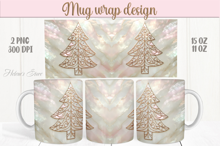 Pastel Christmas tree mug wrap png | Magical mug sublimation