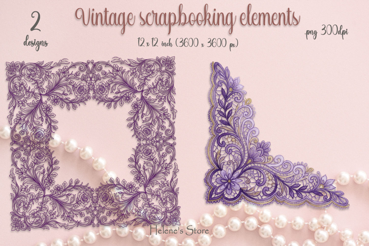 Vintage frame scrapbooking templates for card making png
