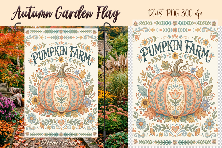 Pumpkin Farm Garden Flag Sublimation png| Fall garden design