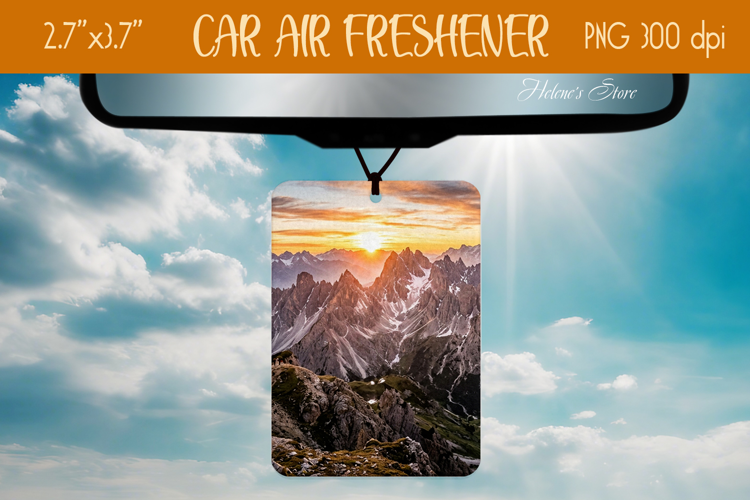 Mountains Sunset Air Freshener Car sublimation design png