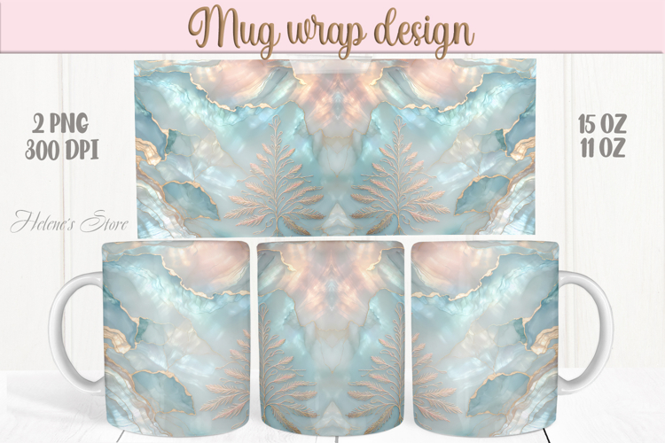 Pastel Christmas tree mug wrap png | Iridescent pearl mug