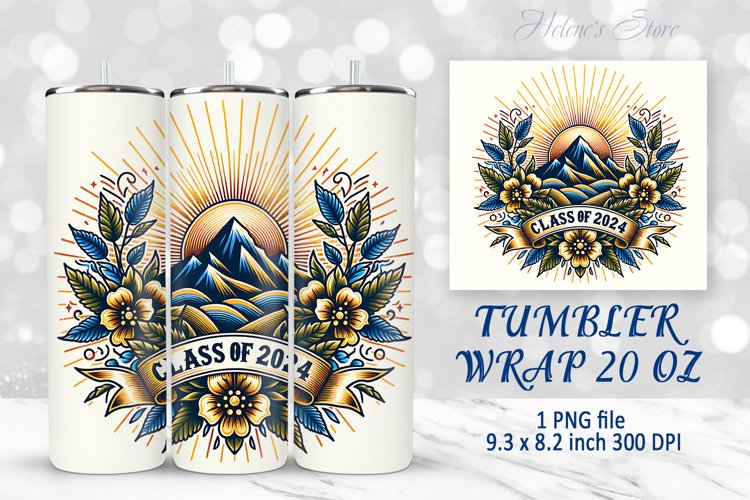 Class of 2024 Sublimation | Graduation tumbler wrap designs example image 1