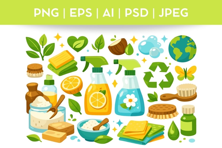 Eco-friendly products Bundle|Vector & PNG Illustration