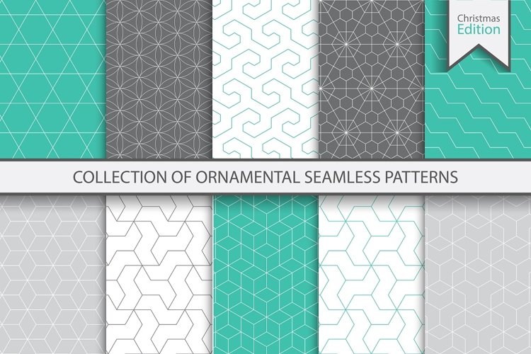 Ornamental color seamless patterns example image 1