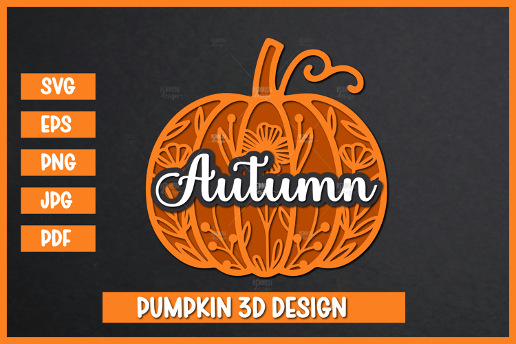 3D Pumpkin Laser cut SVG, Autumn Pumpkin SVG