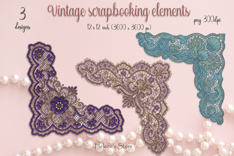 Vintage frame scrapbooking templates for card making png