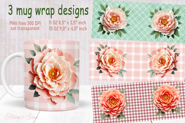 Vintage summer flowers design mug wrap 15 oz 11 oz png