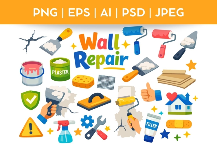 Repair Tools Bundle Doodle|Vector & PNG Illustration