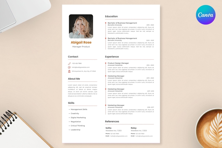 Minimalist CV Resume - Canva