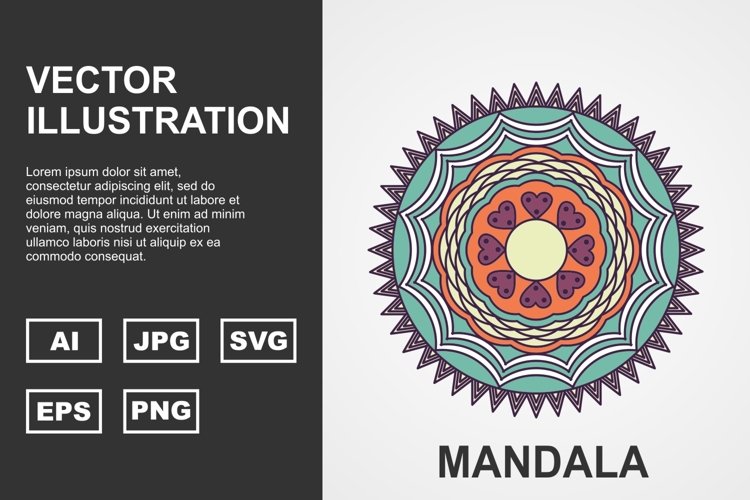 Colorful Vector Mandala Illustration Design example image 1