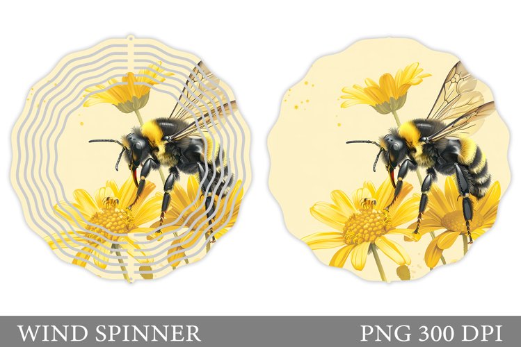 Bee Wind Spinner Design. Bee Sublimation example image 1