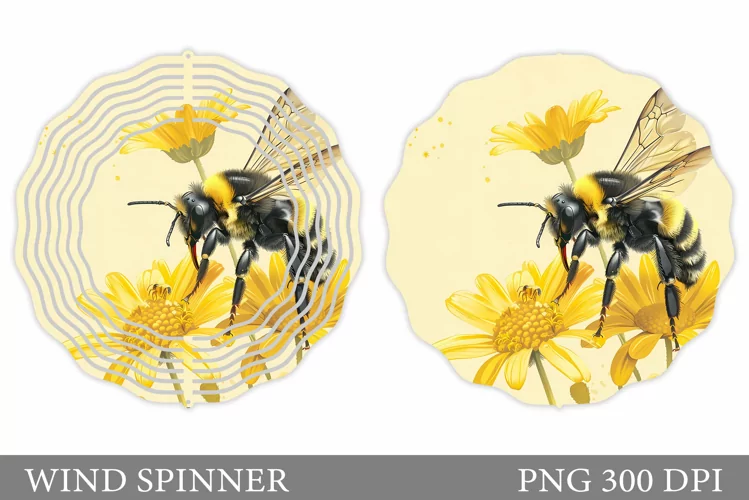 Bee Wind Spinner Design. Bee Sublimation
