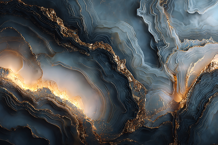 Dark Marble Texture with Golden Layers