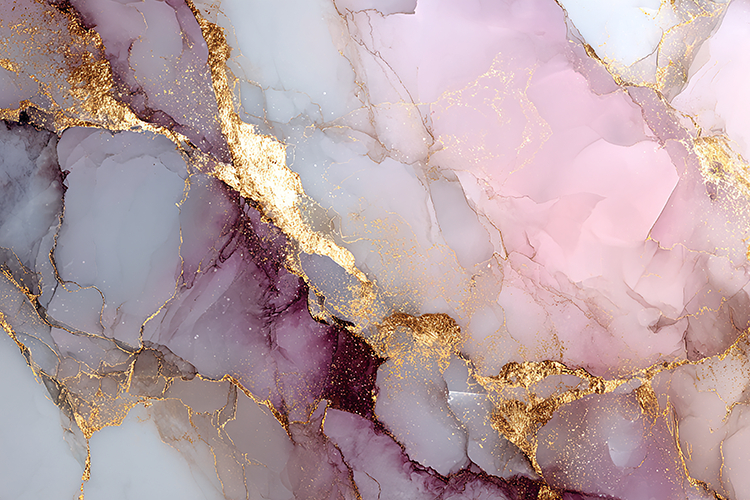 Blush Pink Marble Texture with Gold Art