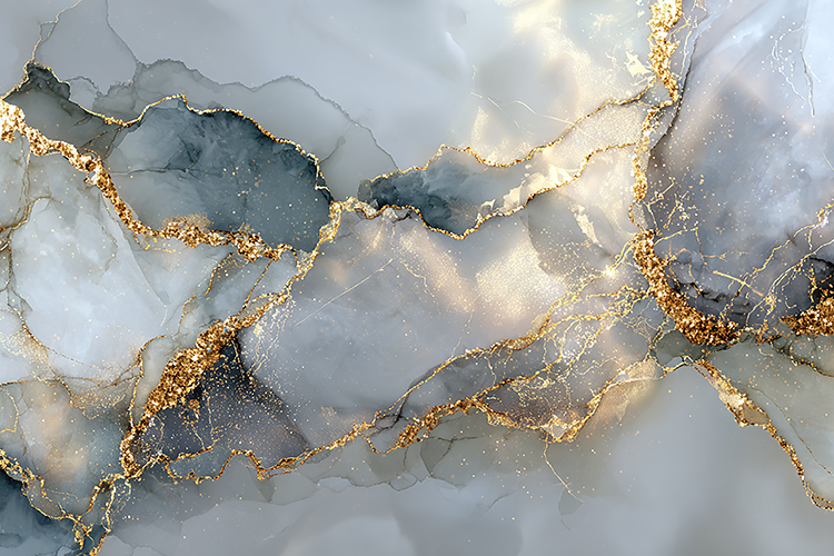 Gray Marble Texture with Gold Veins Art