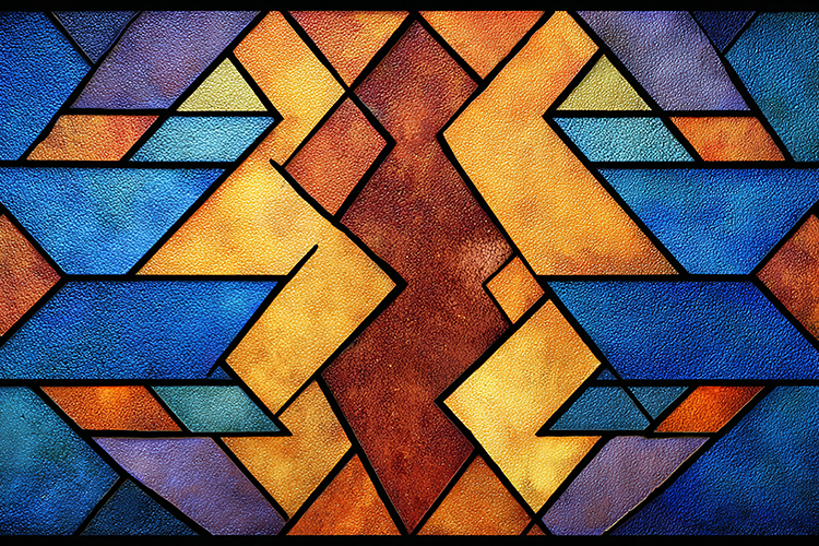 Colorful Geometric Stained Glass Pattern