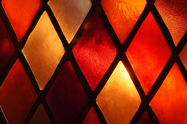 Red Orange Stained Glass Pattern Art