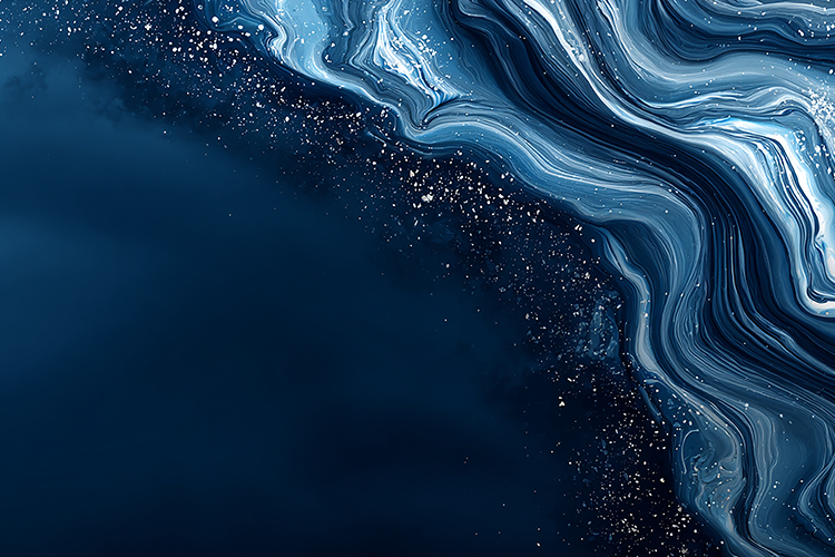 Blue Fluid Marble Texture Abstract Art