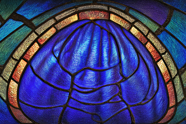 Blue Abstract Stained Glass Artistic Design