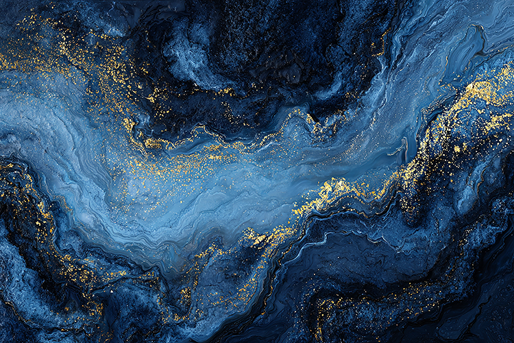 Blue Abstract Marble Texture Gold Dust