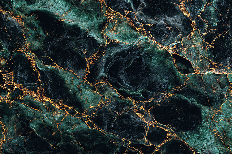 Dark Green Marble Texture With Gold Veins