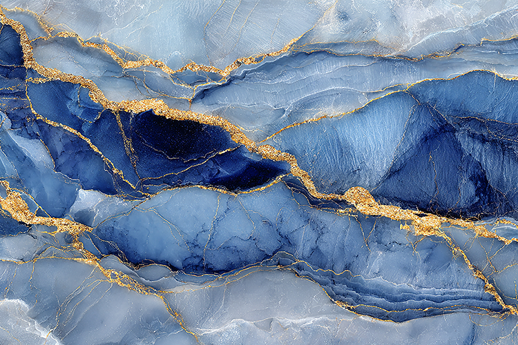 Blue Marble Texture With Golden Veins