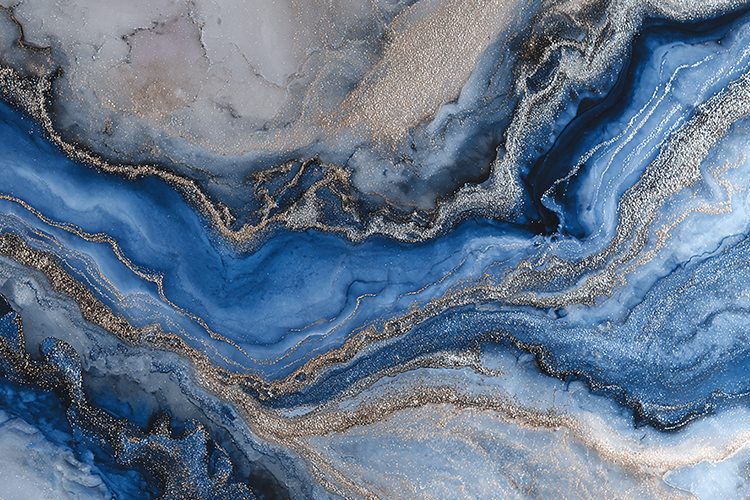 Blue Abstract Marble Texture Gold Dust