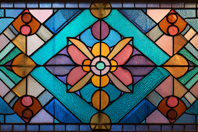 Geometric Floral Stained Glass Pattern
