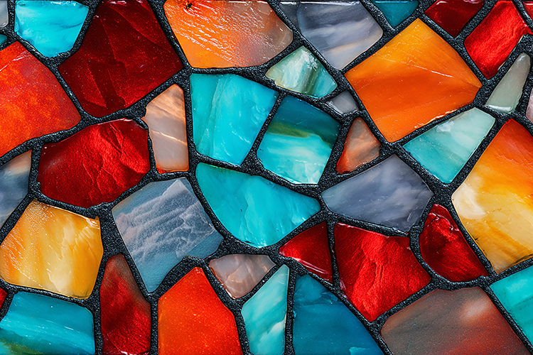 Colorful Mosaic Stained Glass Texture Art