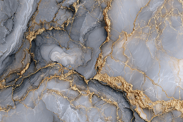 Grey Marble Texture With Golden Veins